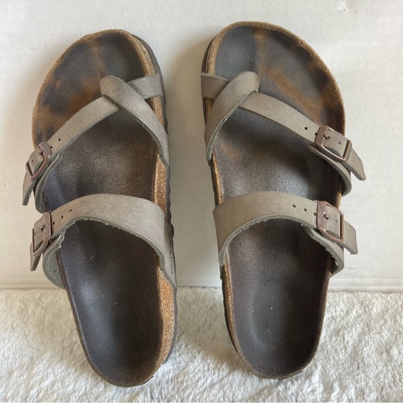 Birkenstock Mayari Birkibuc Birko-Flor Strappy Sandals Mocha Regular Sz 36 5.5US - Picture 10 of 11
